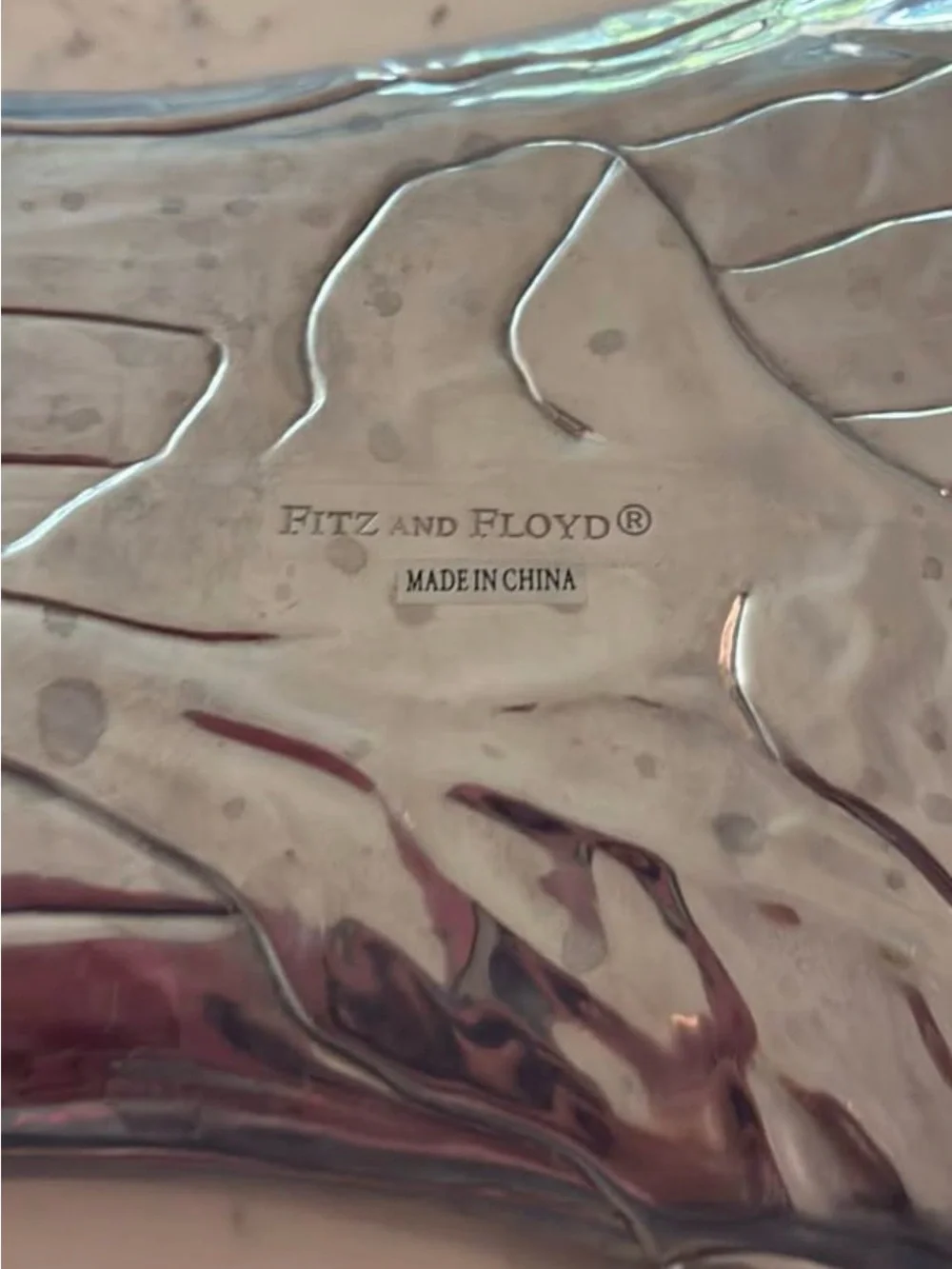 Fitz & Floyd Celery Silver Tray 18.5” Rare Serving Dish